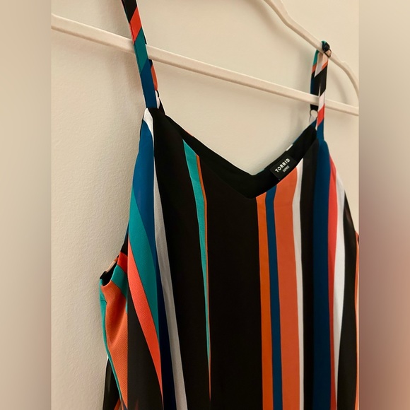 TORRID Sophie Chiffon Multi Color Swing Striped Cami, Medium (Torrid Size 00) - Picture 6 of 9